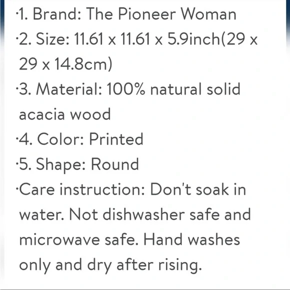 The Pioneer Woman Wishful Winter Acaicia Wood Cake Stand - Picture 5 of 6